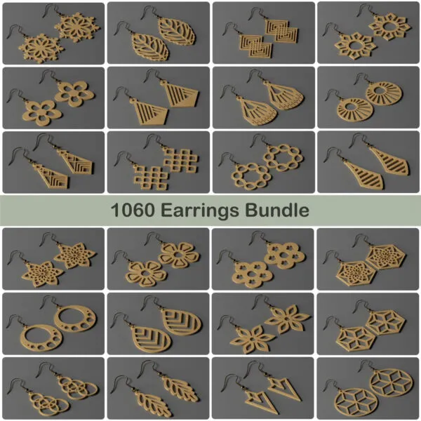 1060 Earrings SVG Bundle